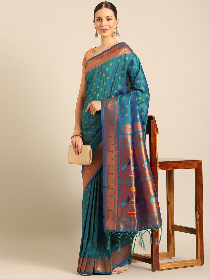 women self design banarasi saree with blouse