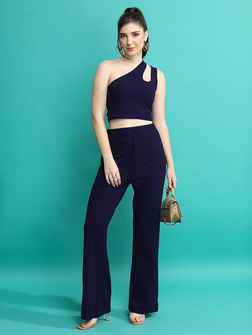 women solid top and trouser co-ord set - 21486368 - Zoom Image - 0