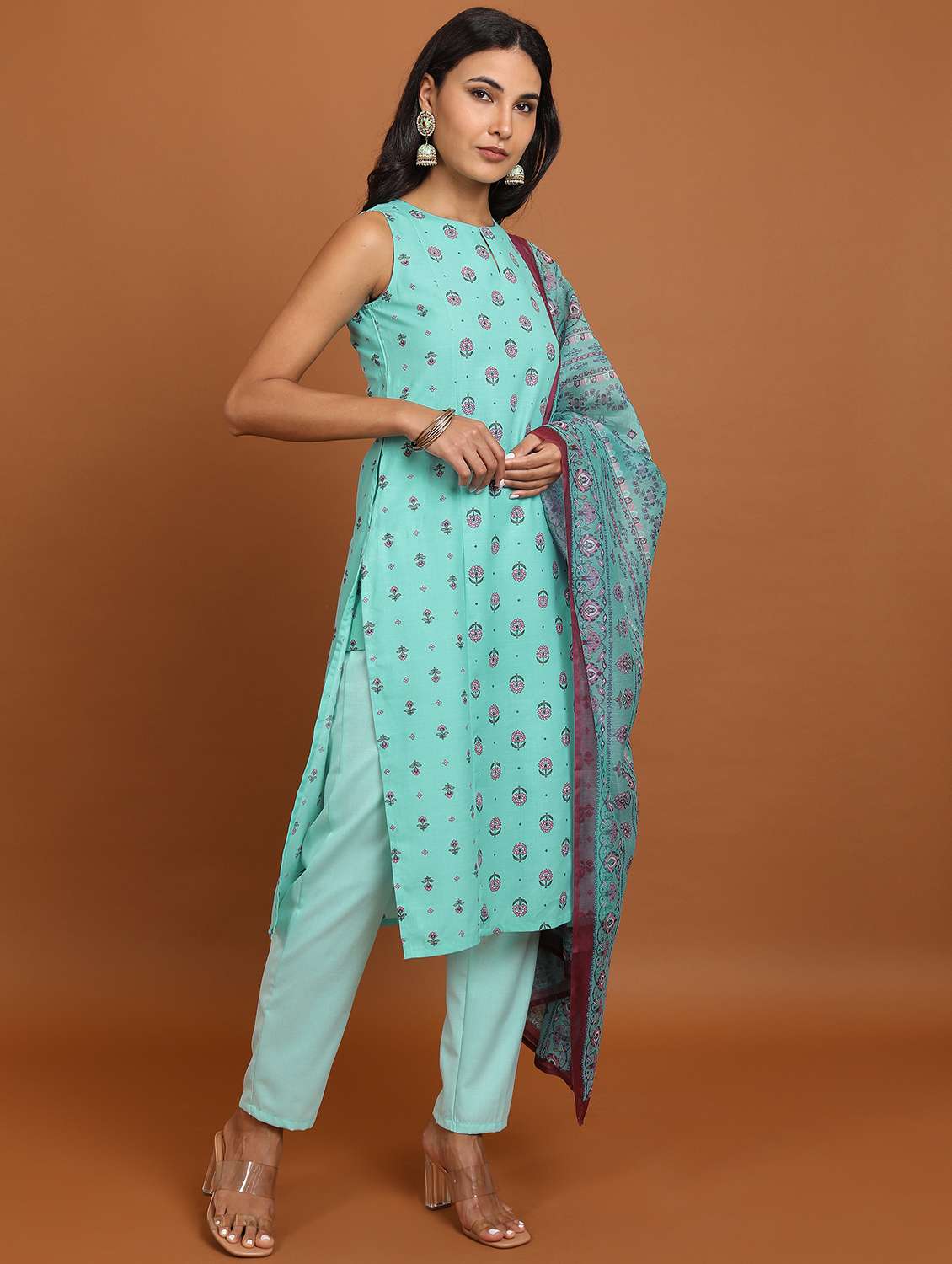 women floral printed kurta pant set with dupatta - 21486407 -  Standard Image - 2