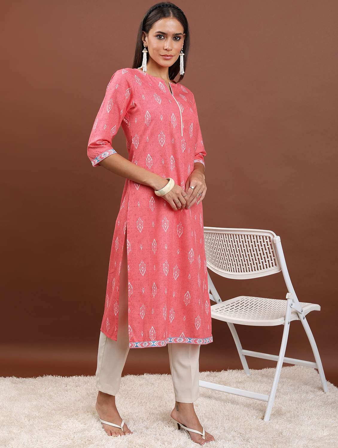women printed kurta pant set with dupatta - 21486445 -  Standard Image - 2