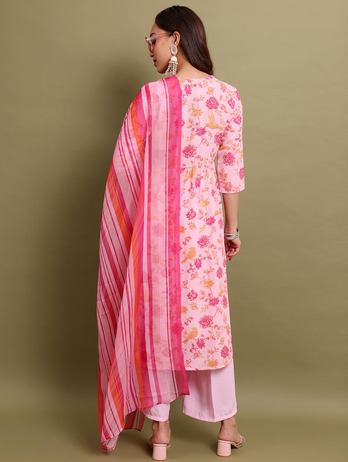 women floral printed kurta palazzo set with dupatta - 21486446 - Standard Image - 2