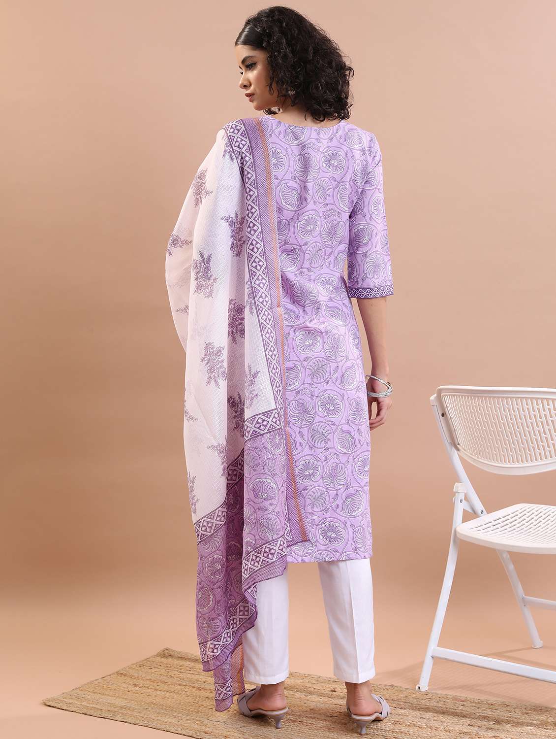 women printed kurta pant set with dupatta - 21486511 -  Standard Image - 2