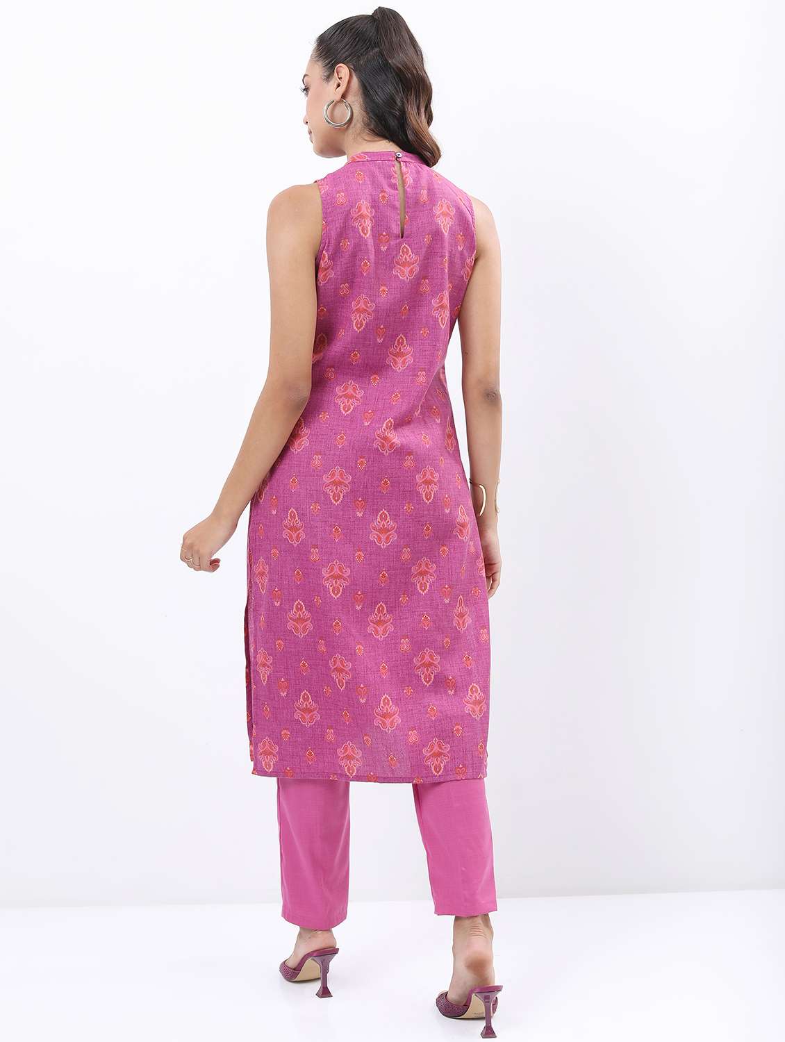 women pink paisley kurta pant set - 21486540 -  Standard Image - 2