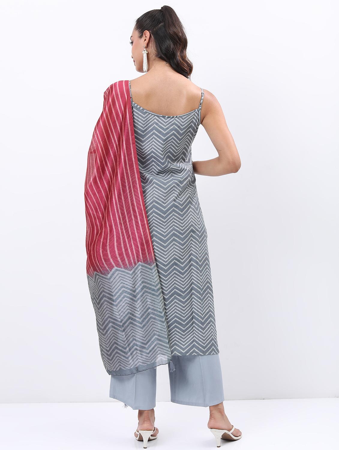women printed kurta palazzos set with dupatta - 21486548 - Standard Image - 2