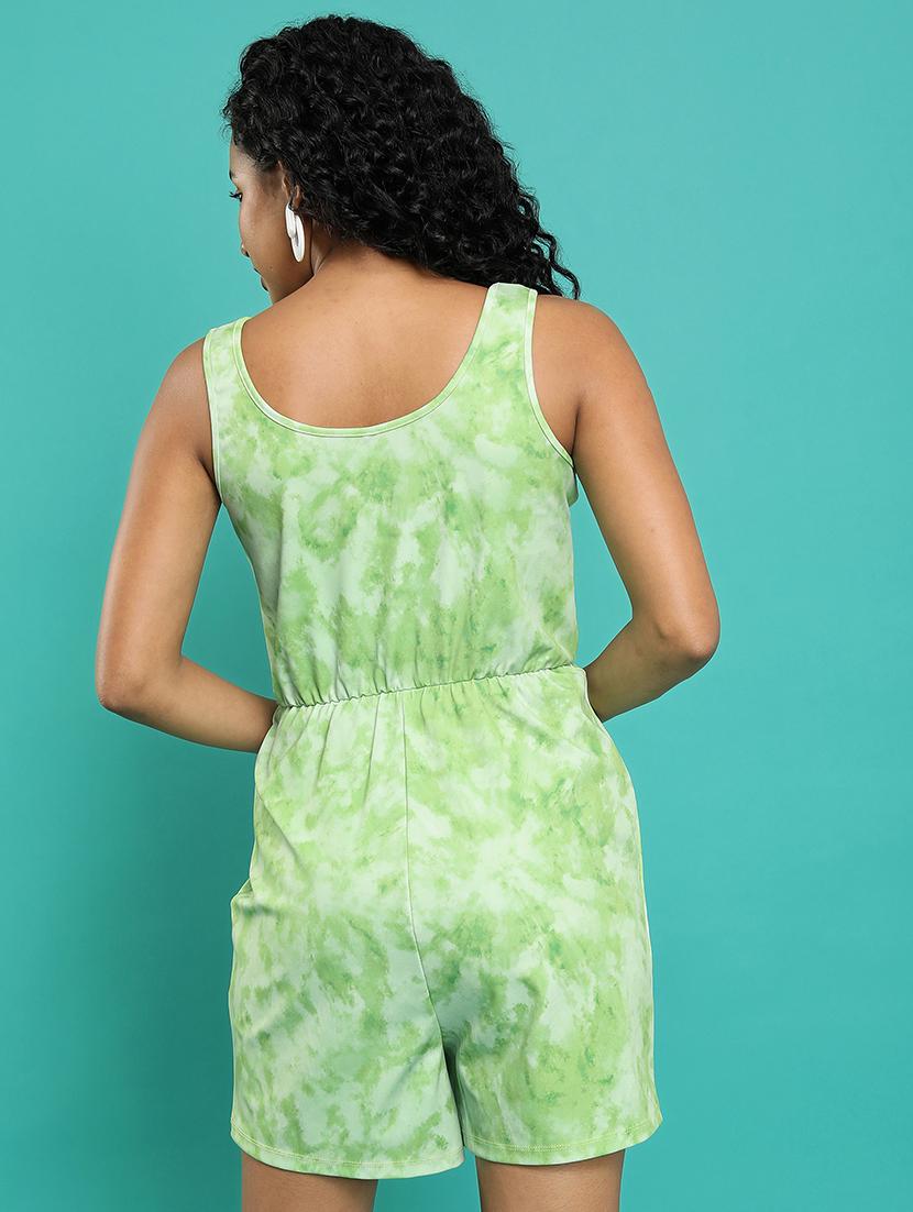women green cotton blend romper - 21486593 - Standard Image - 2