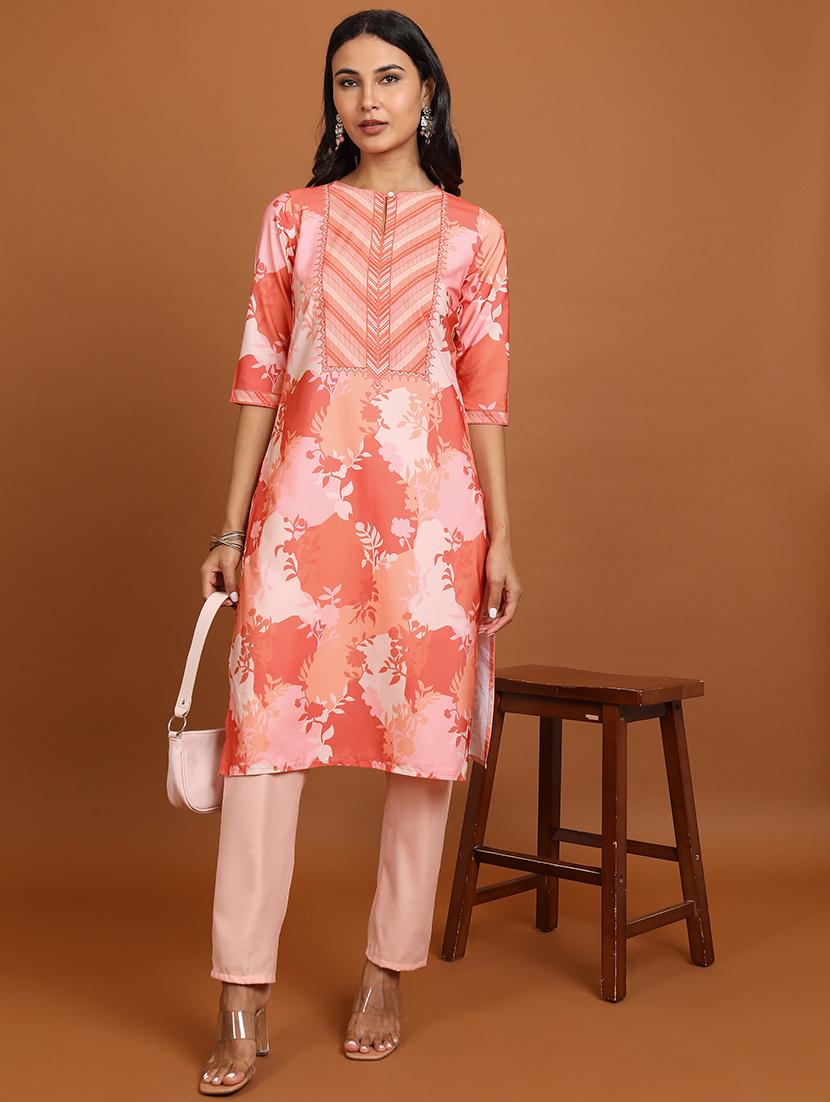 women three quarter sleeve printed a-line kurta - 21486656 -  Zoom Image - 0