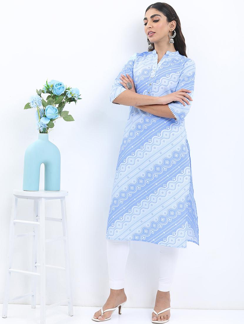 women three quarter sleeve printed a-line kurta - 21486670 -  Zoom Image - 0
