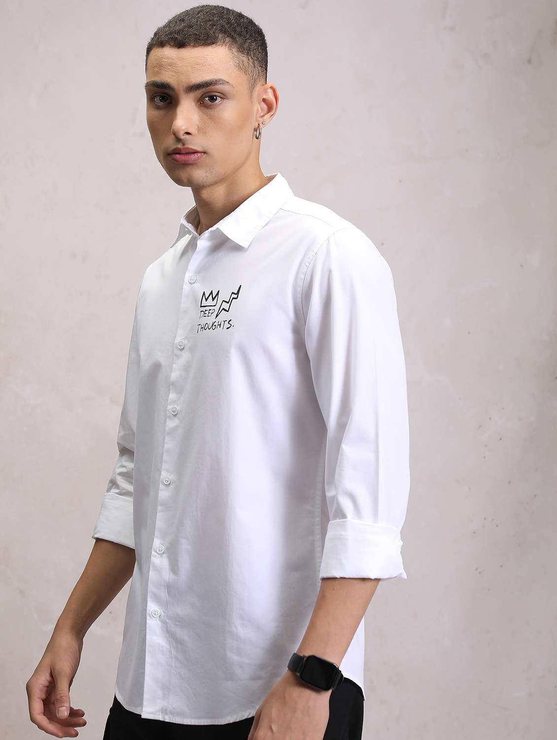 men collared typographic printed casual shirt - 21486712 - Standard Image - 2