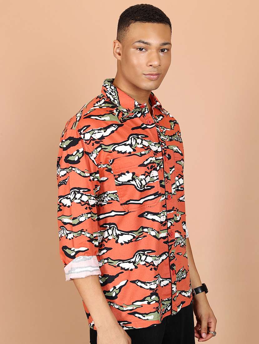 men collared printed casual shirt - 21486735 -  Standard Image - 2