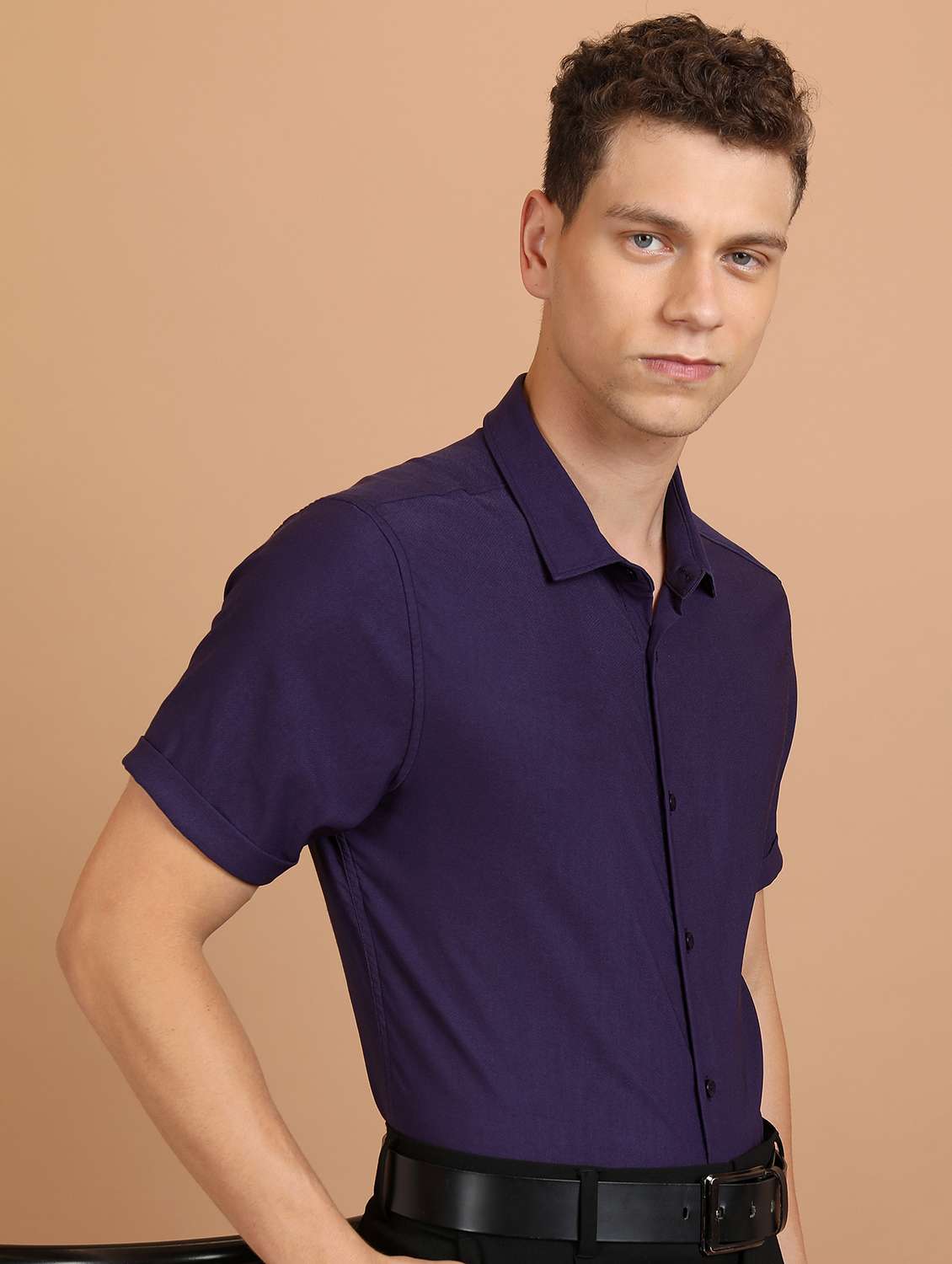 men solid checks casual shirt - 21486746 -  Standard Image - 2