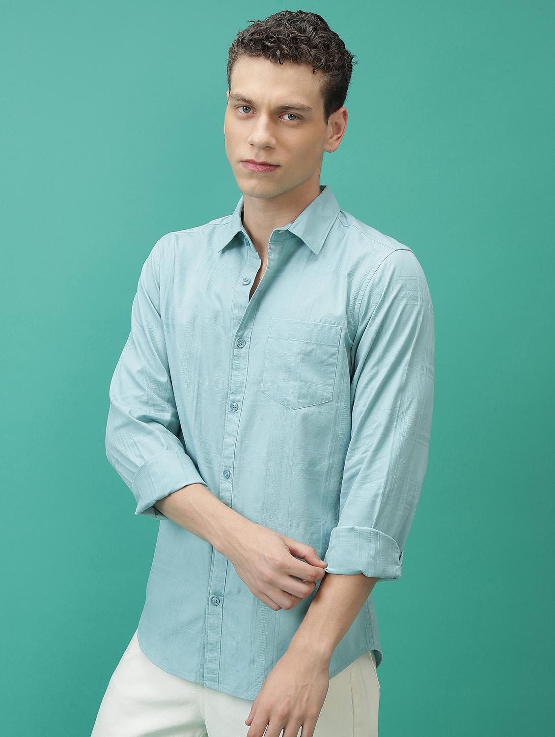 men solid checks casual shirt - 21486756 - Standard Image - 2