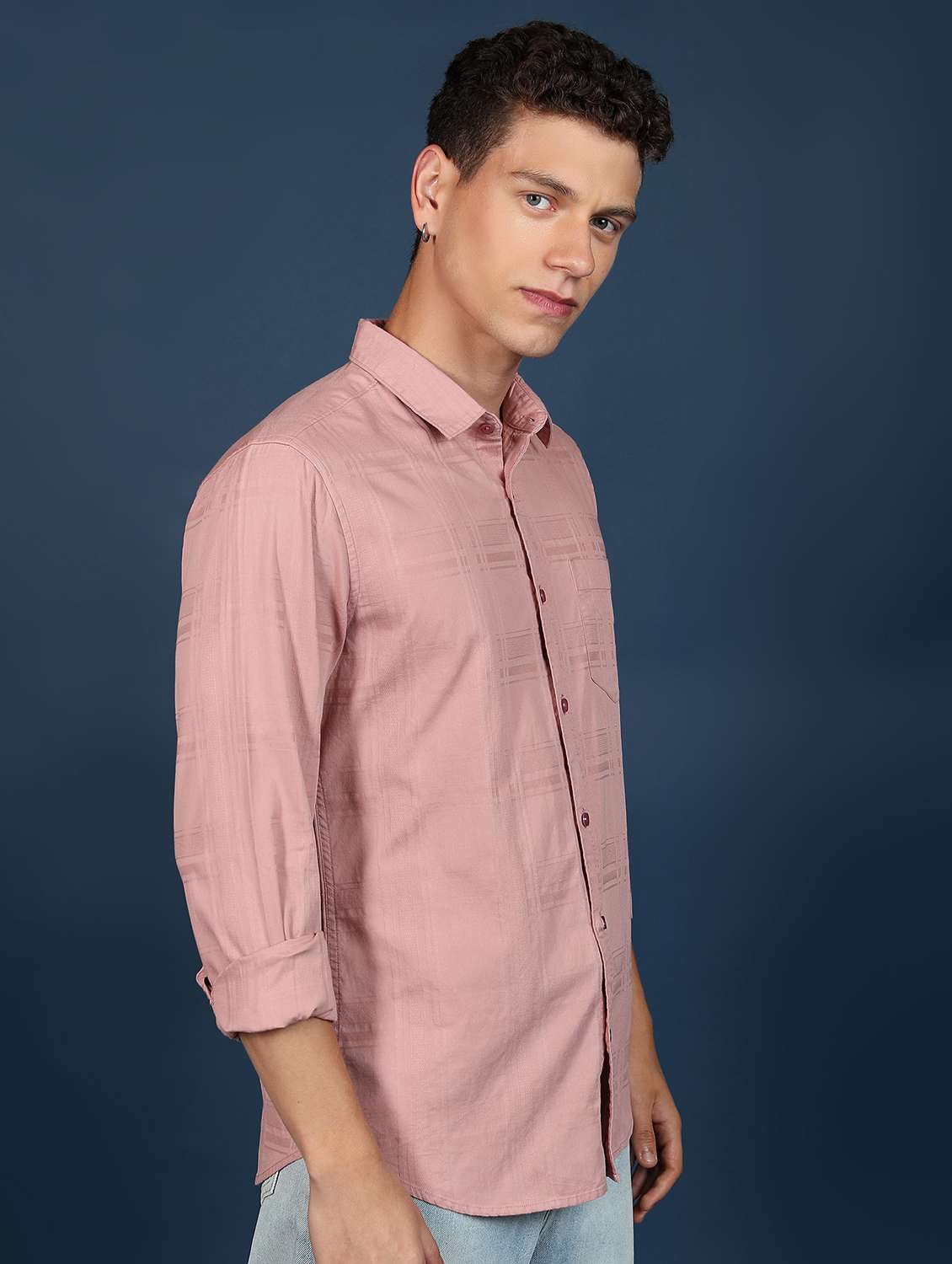 men solid checks casual shirt - 21486758 -  Standard Image - 2