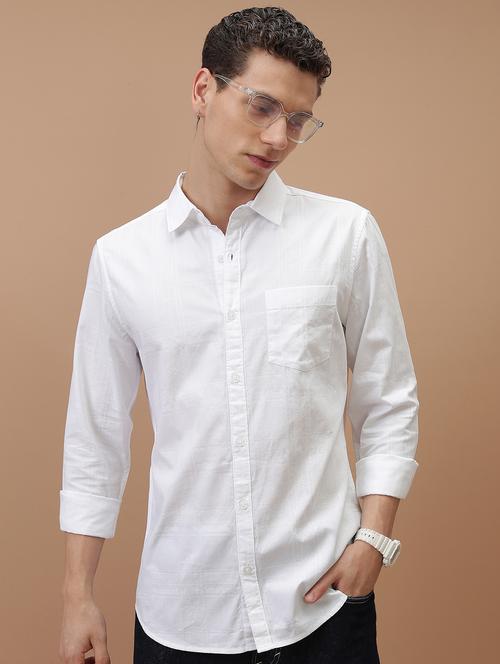 men solid checks casual shirt - 21486760 - Standard Image - 0
