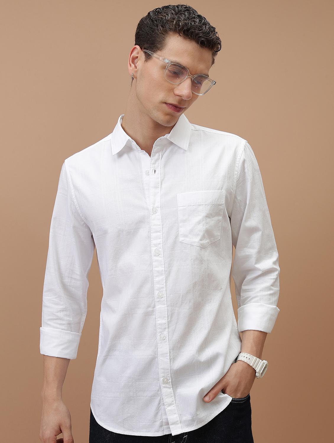 men solid checks casual shirt - 21486760 - Zoom Image - 0