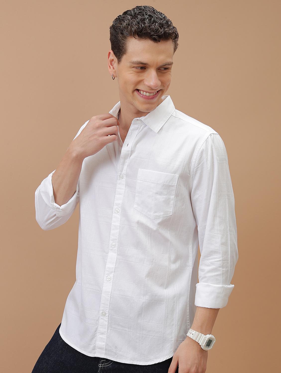 men solid checks casual shirt - 21486760 - Standard Image - 2