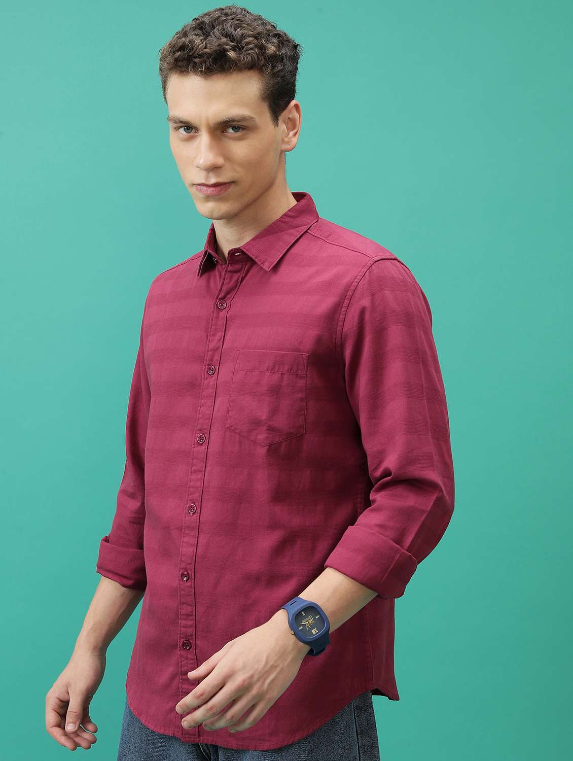 men self-designed checks casual shirt - 21486764 -  Standard Image - 2