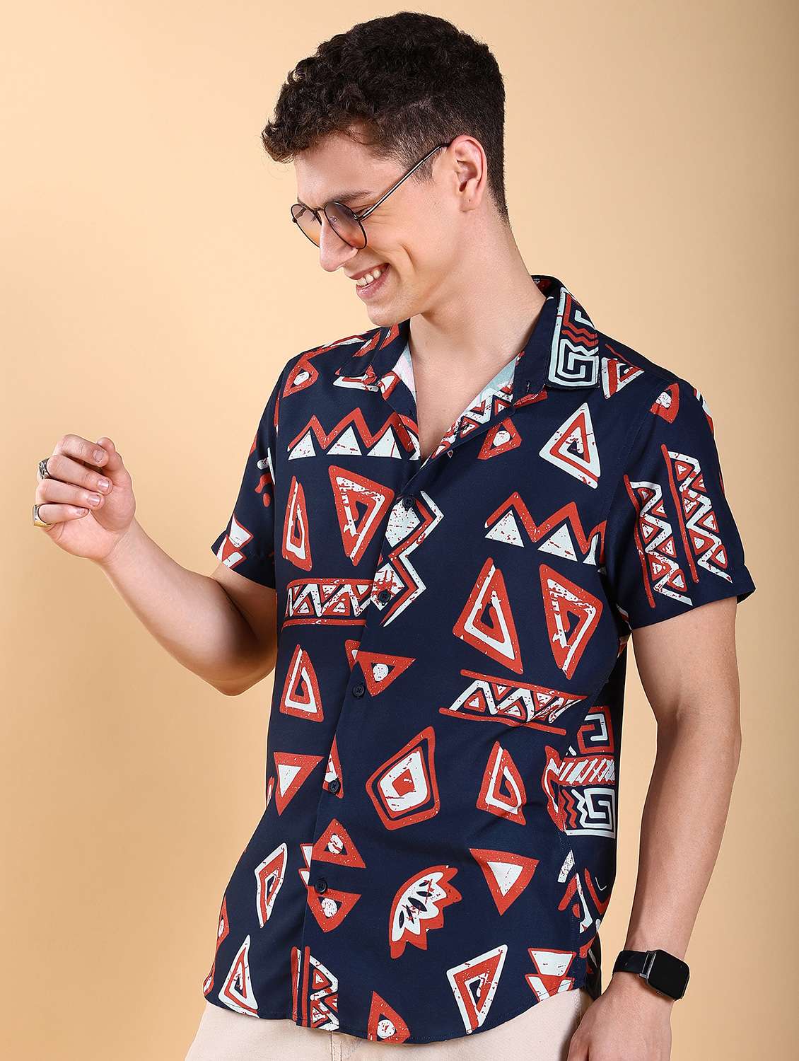 men collared printed casual shirt - 21486771 -  Standard Image - 2