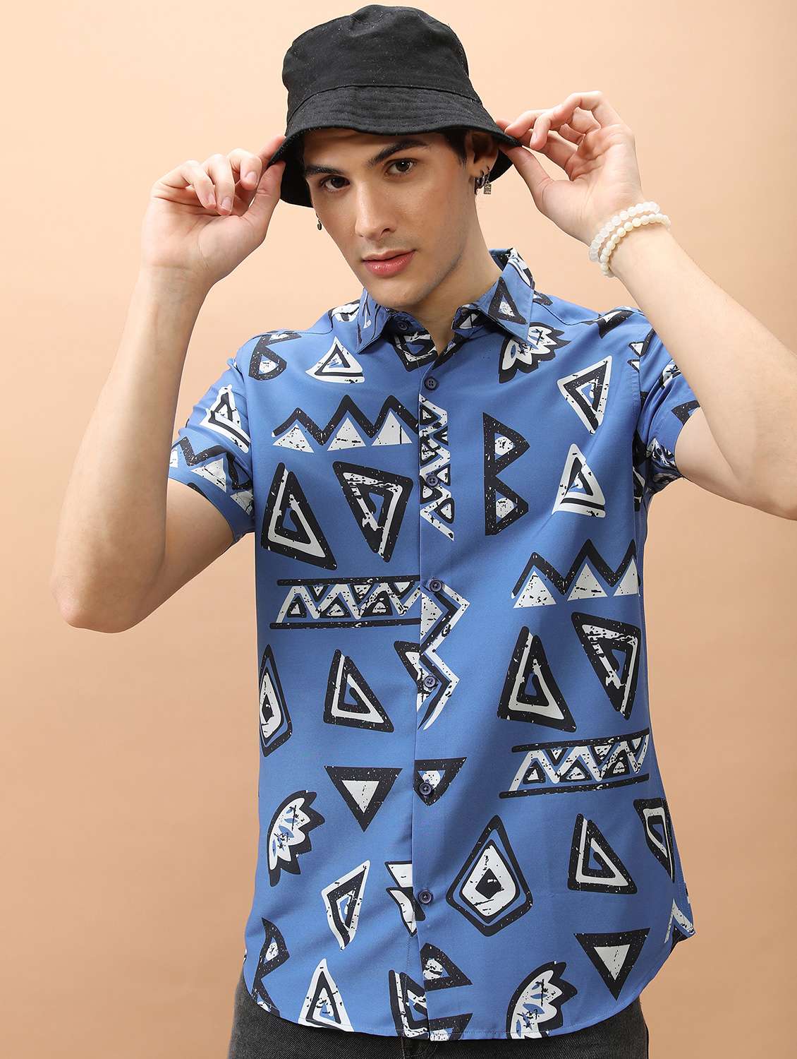 men collared printed casual shirt - 21486772 -  Standard Image - 2