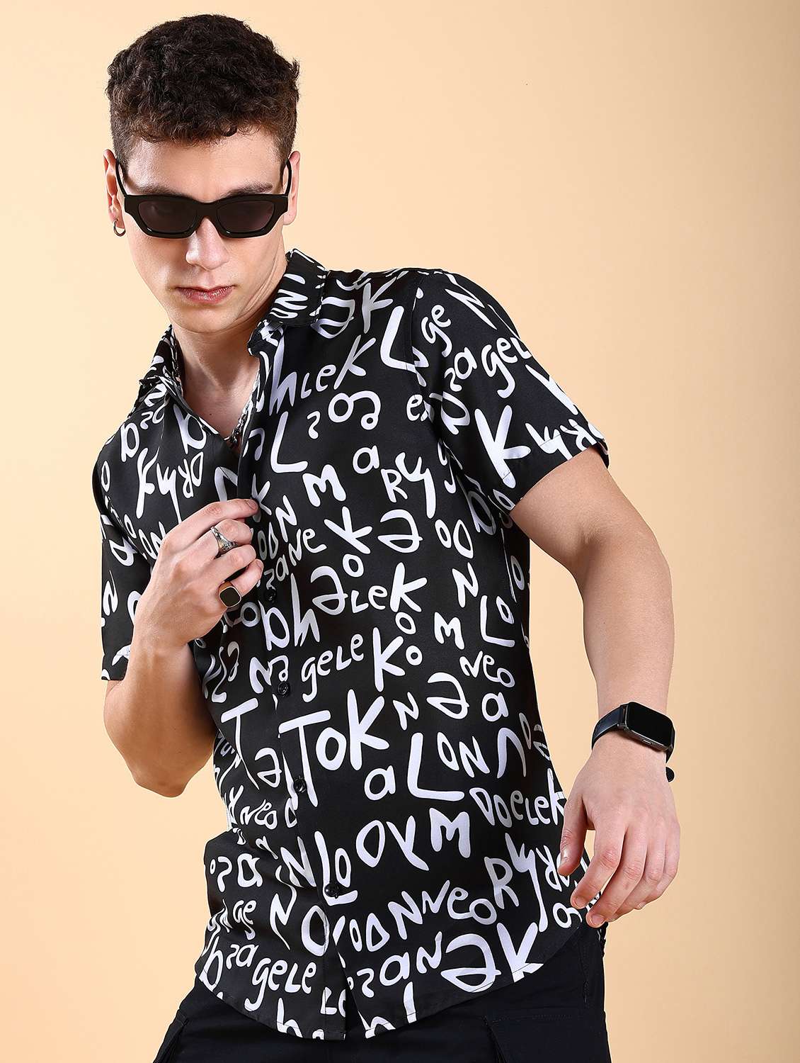 men collared printed casual shirt - 21486774 -  Standard Image - 2