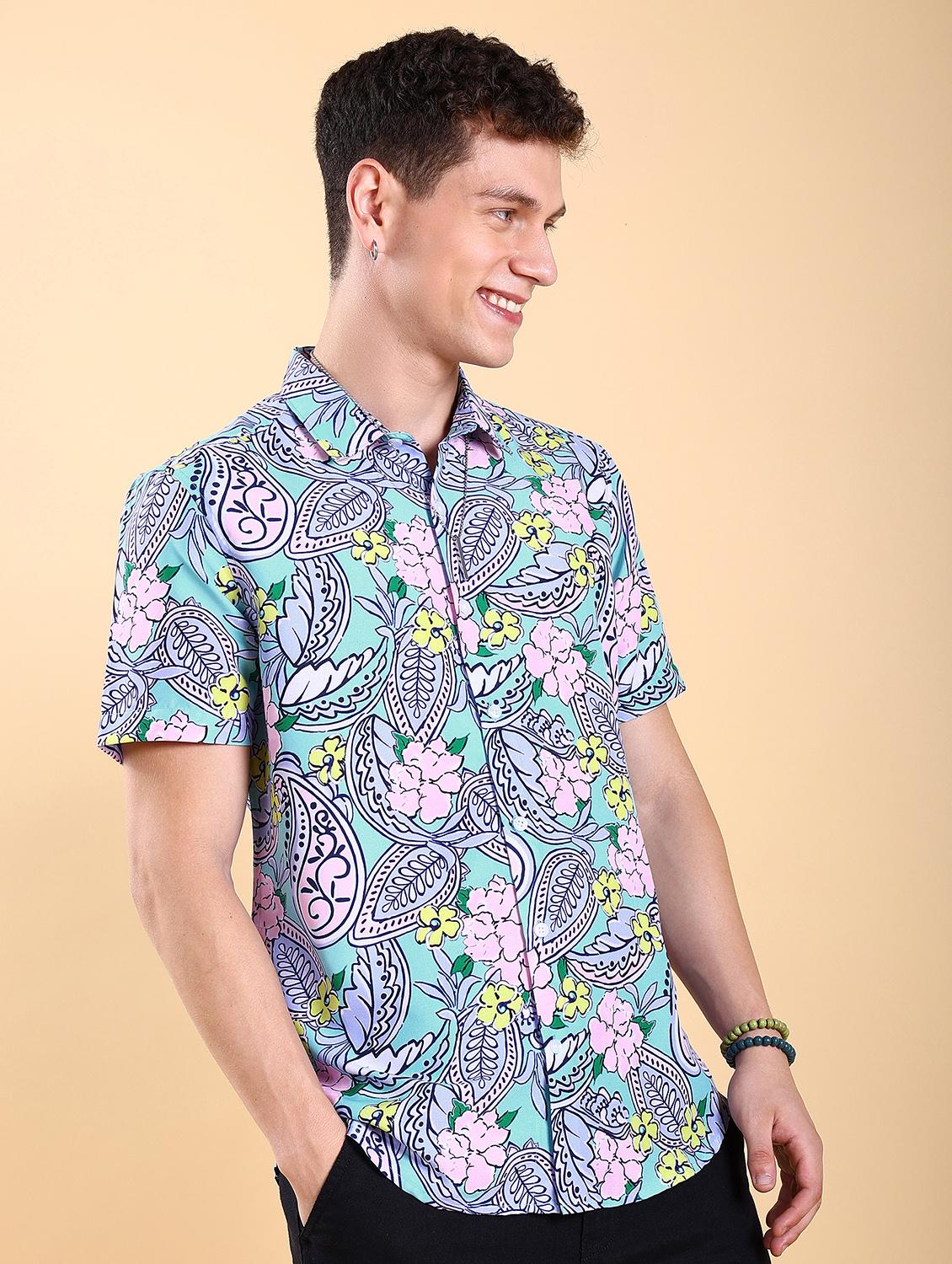 men collared printed casual shirt - 21486777 - Standard Image - 2