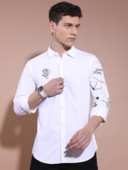 men collared printed casual shirt - 21486781 -  Standard Image - 0