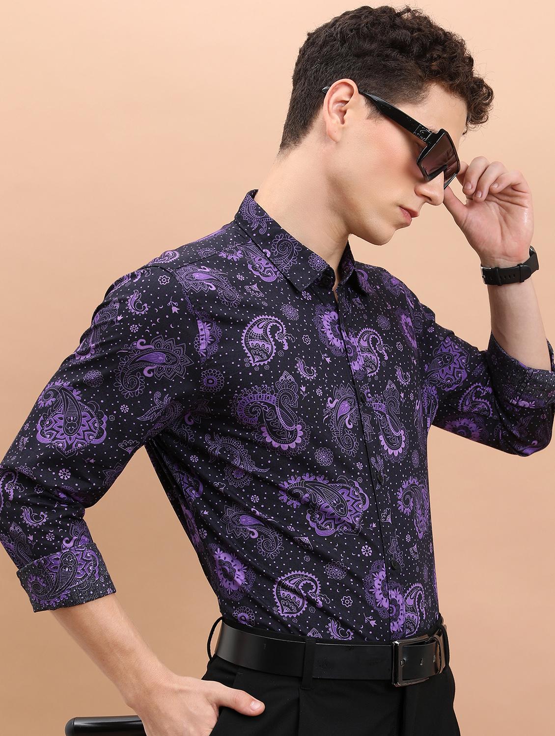 men collared printed casual shirt - 21486784 - Standard Image - 2
