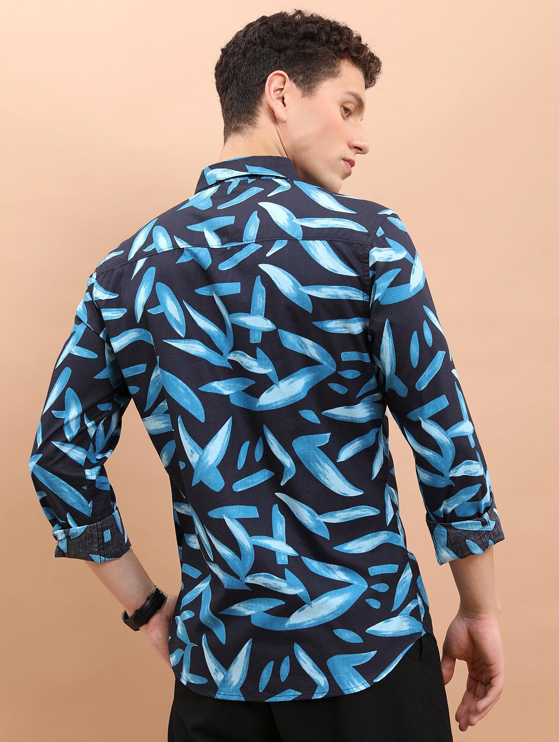 men collared printed casual shirt - 21486788 - Standard Image - 2