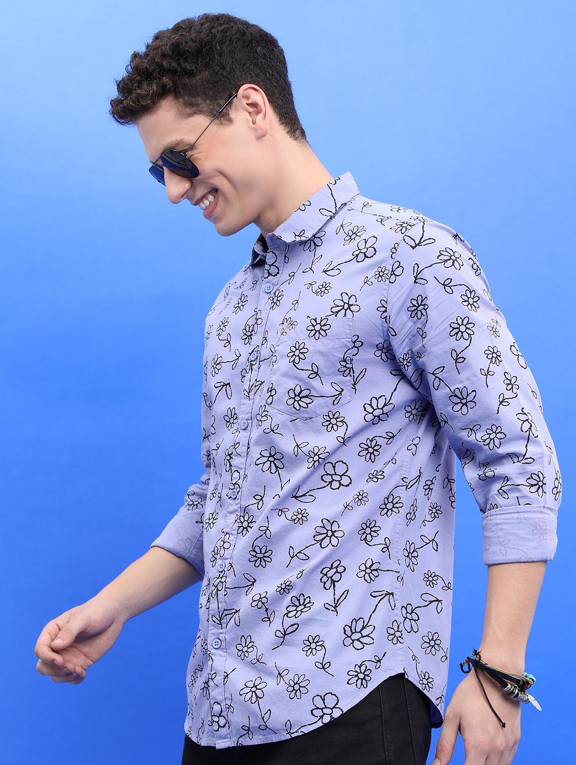 men collared printed casual shirt - 21486795 - Standard Image - 2