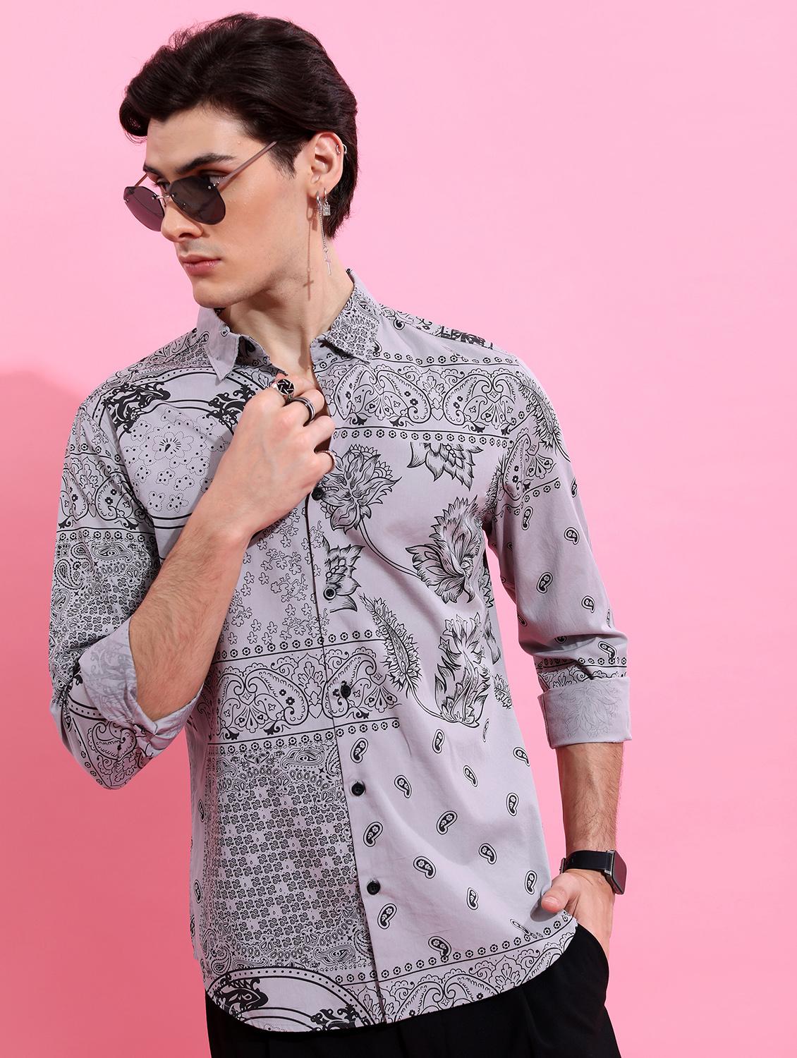 men collared printed casual shirt - 21486809 - Zoom Image - 0