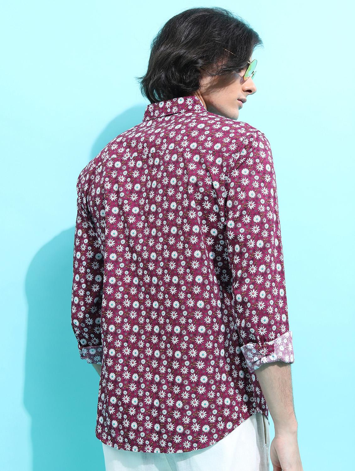 men collared printed casual shirt - 21486814 - Standard Image - 2
