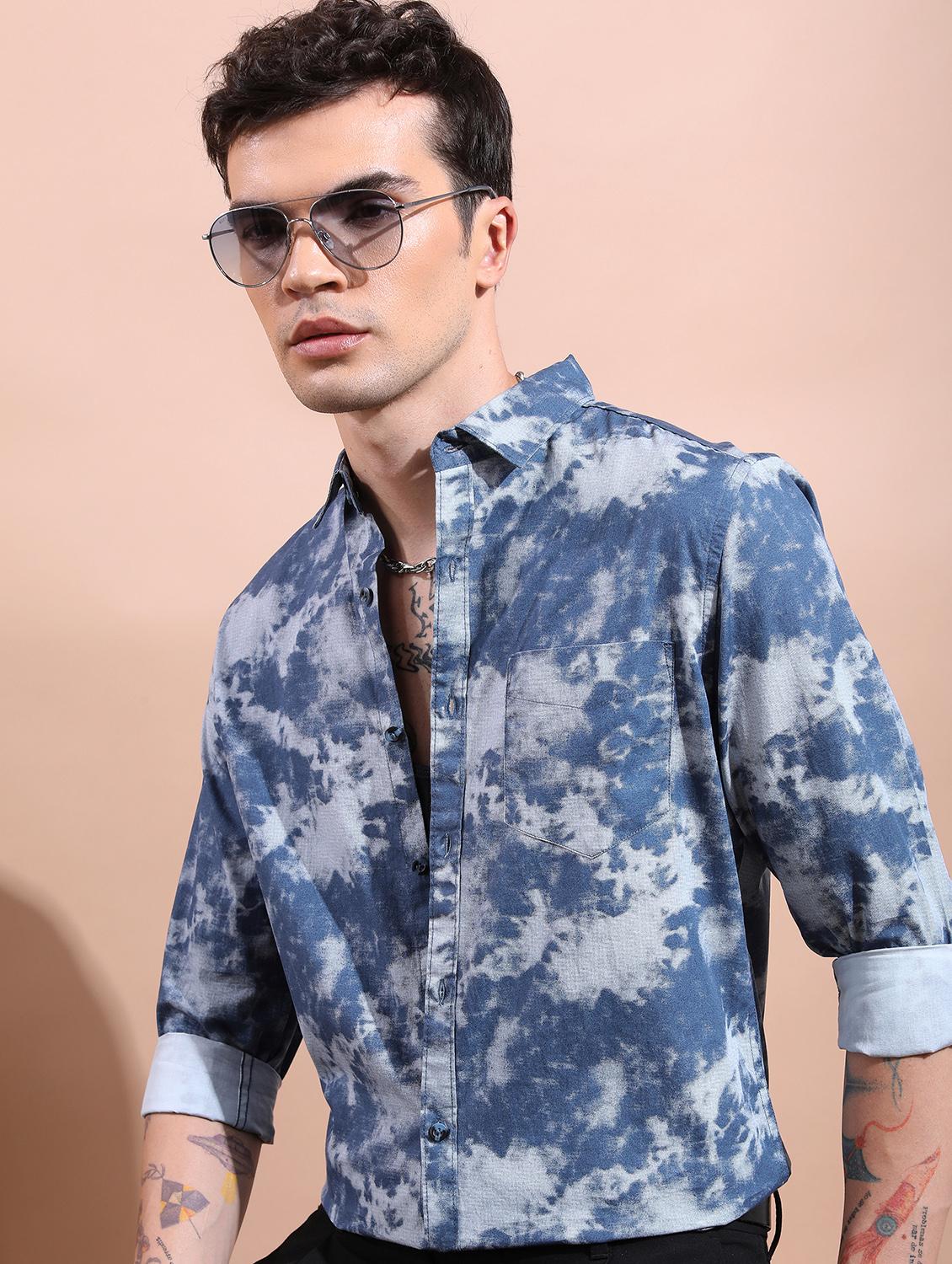 men collared printed casual shirt - 21486830 - Standard Image - 2