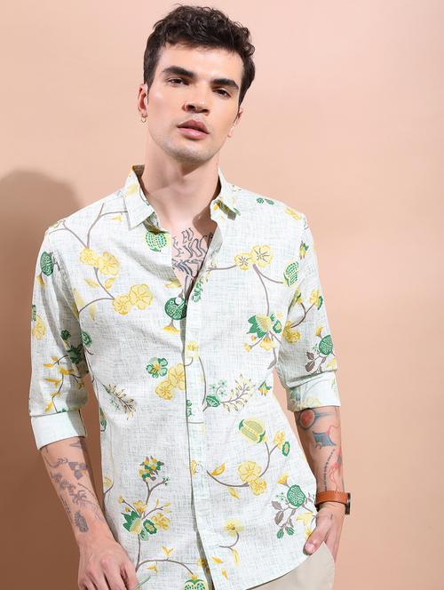 men collared printed casual shirt - 21486833 - Standard Image - 0