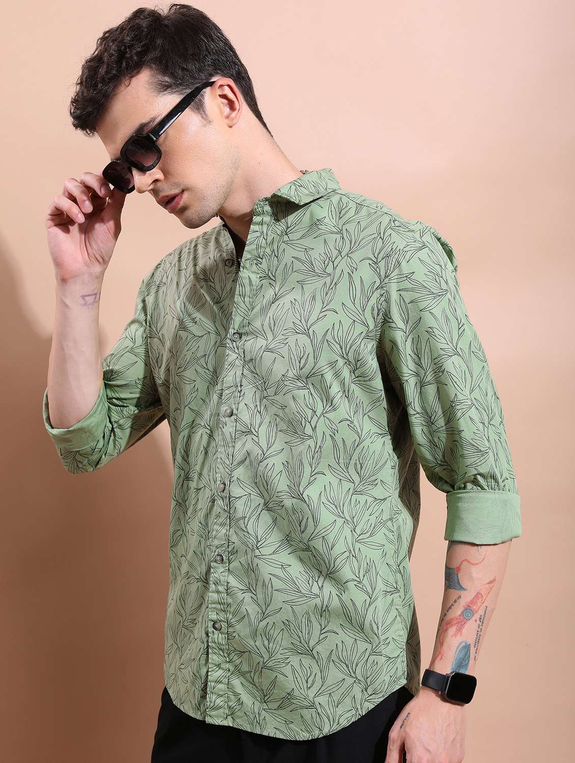 men collared printed casual shirt - 21486836 -  Standard Image - 2
