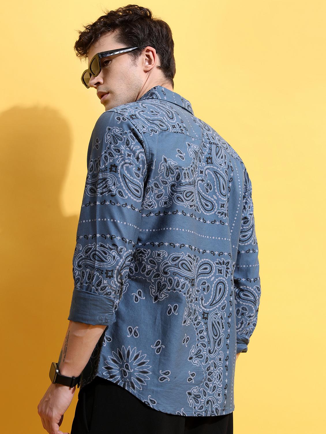 men collared printed casual shirt - 21486838 - Standard Image - 2