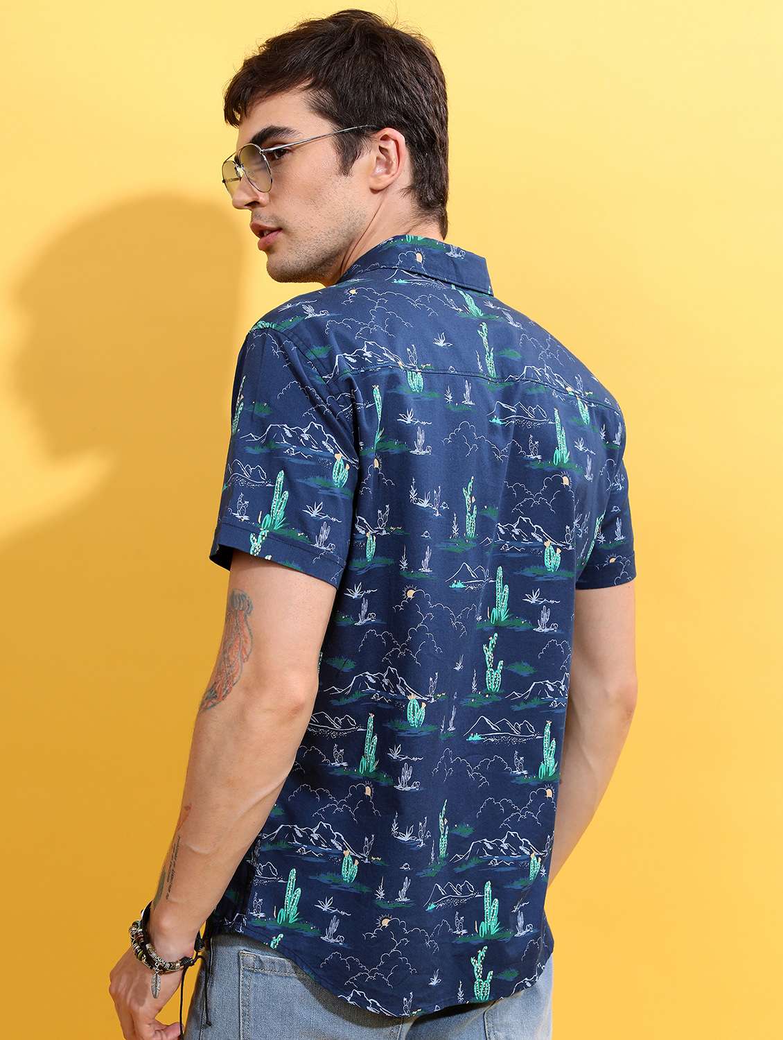 men collared printed casual shirt - 21486840 -  Standard Image - 2