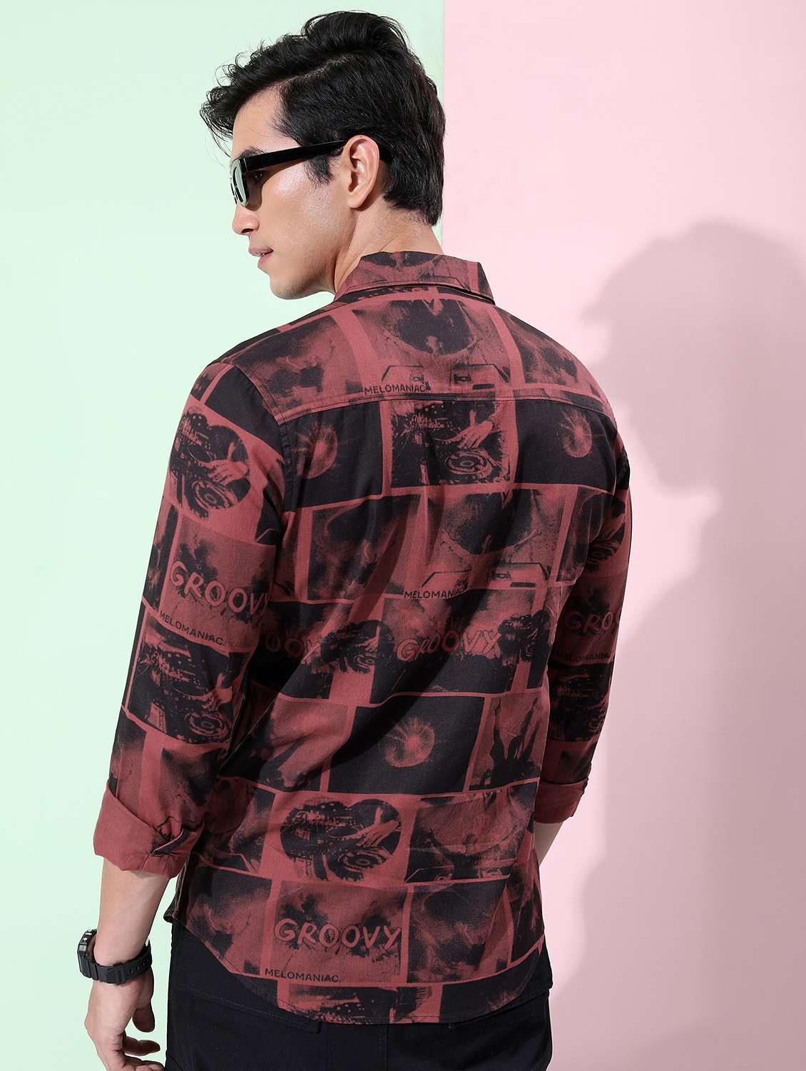 men collared printed casual shirt - 21486850 - Standard Image - 2