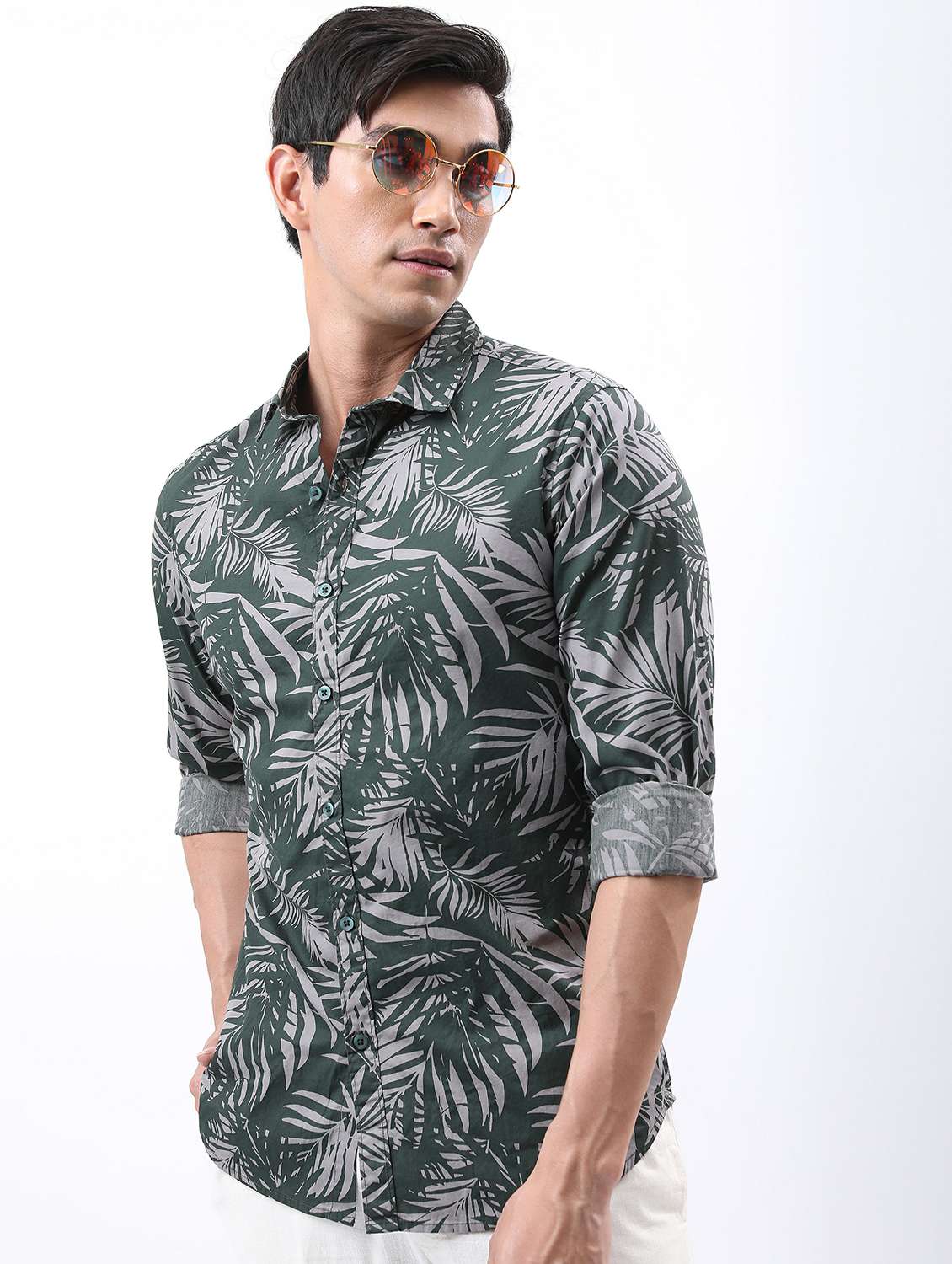 men collared printed casual shirt - 21486861 -  Standard Image - 2