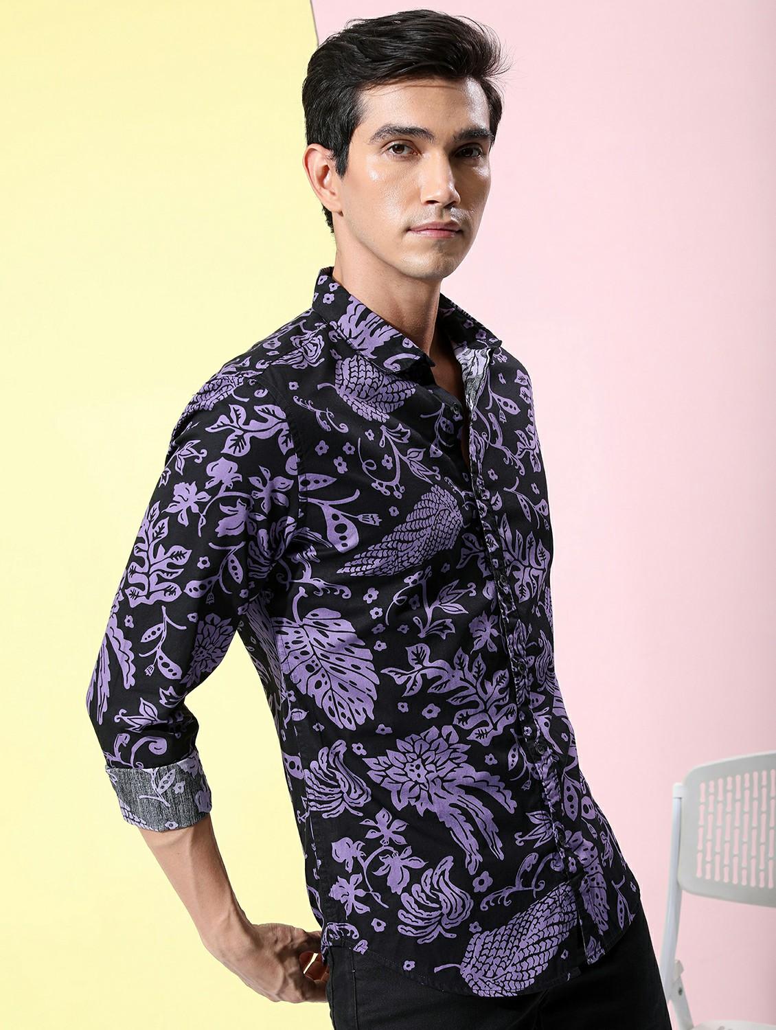 men collared printed casual shirt - 21486863 - Standard Image - 2