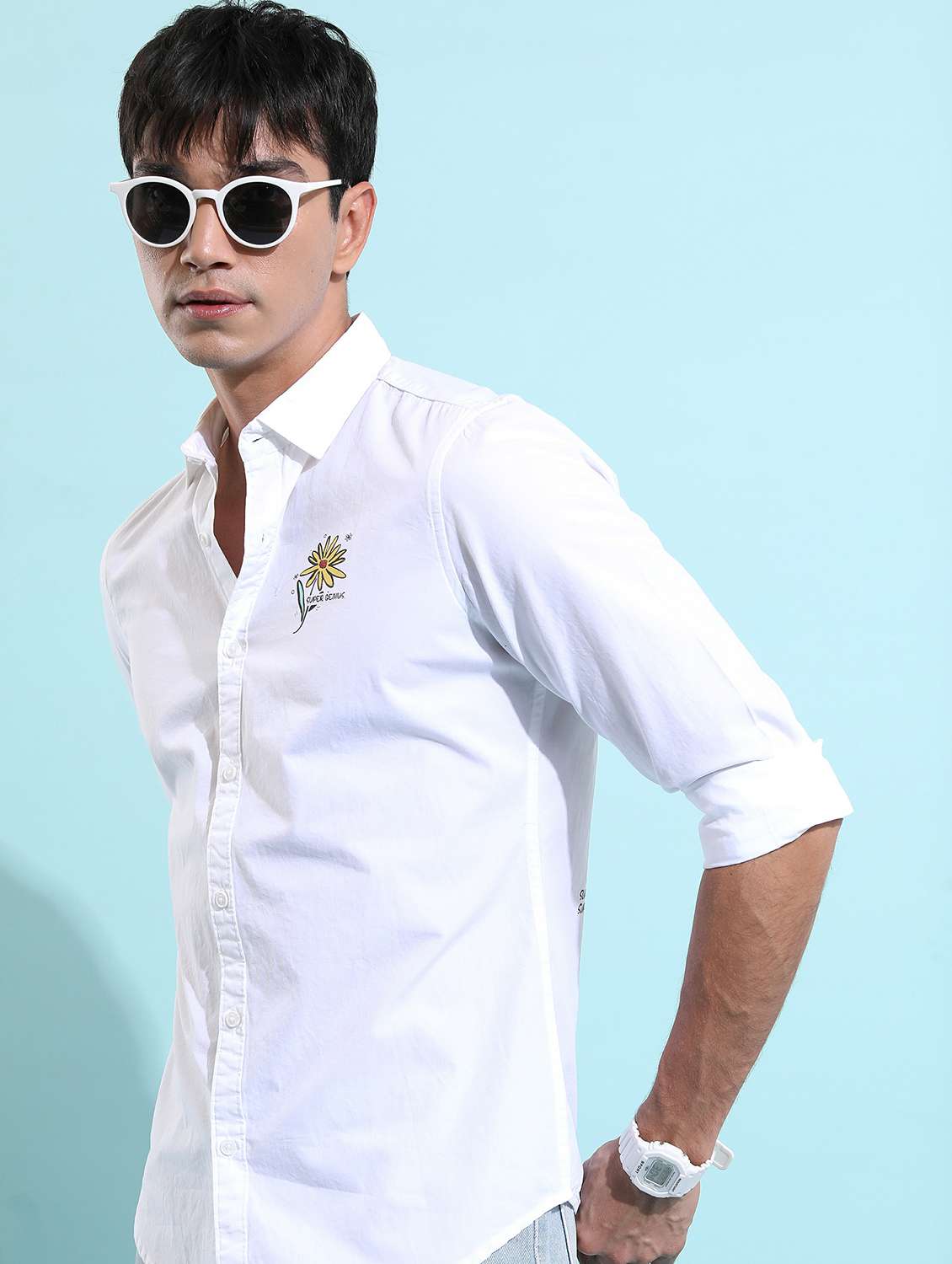 men collared graphic printed casual shirt - 21486868 -  Standard Image - 2