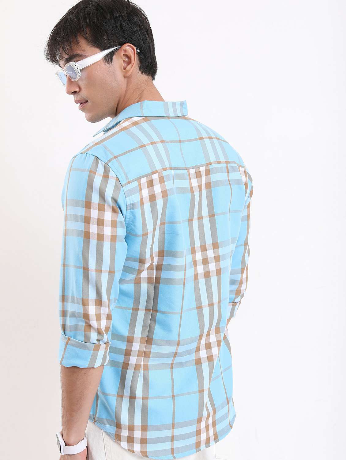 men light blue collared neck casual shirts - 21486872 -  Standard Image - 2