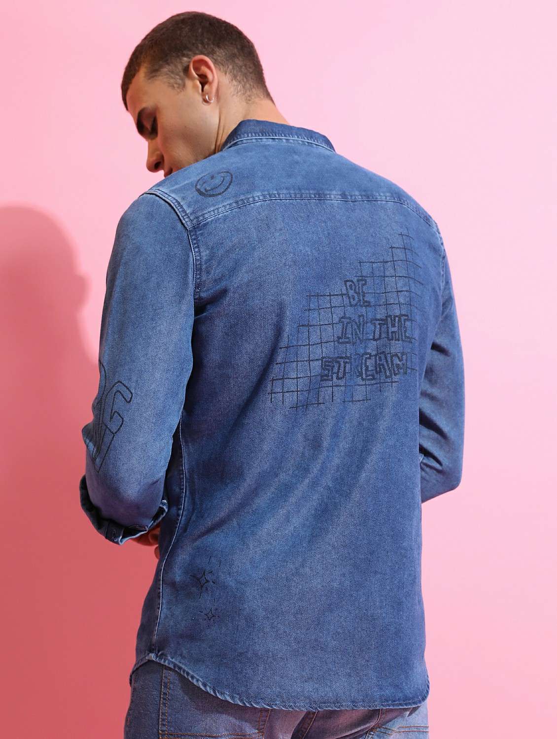 men blue collared neck casual shirts - 21486904 -  Standard Image - 2