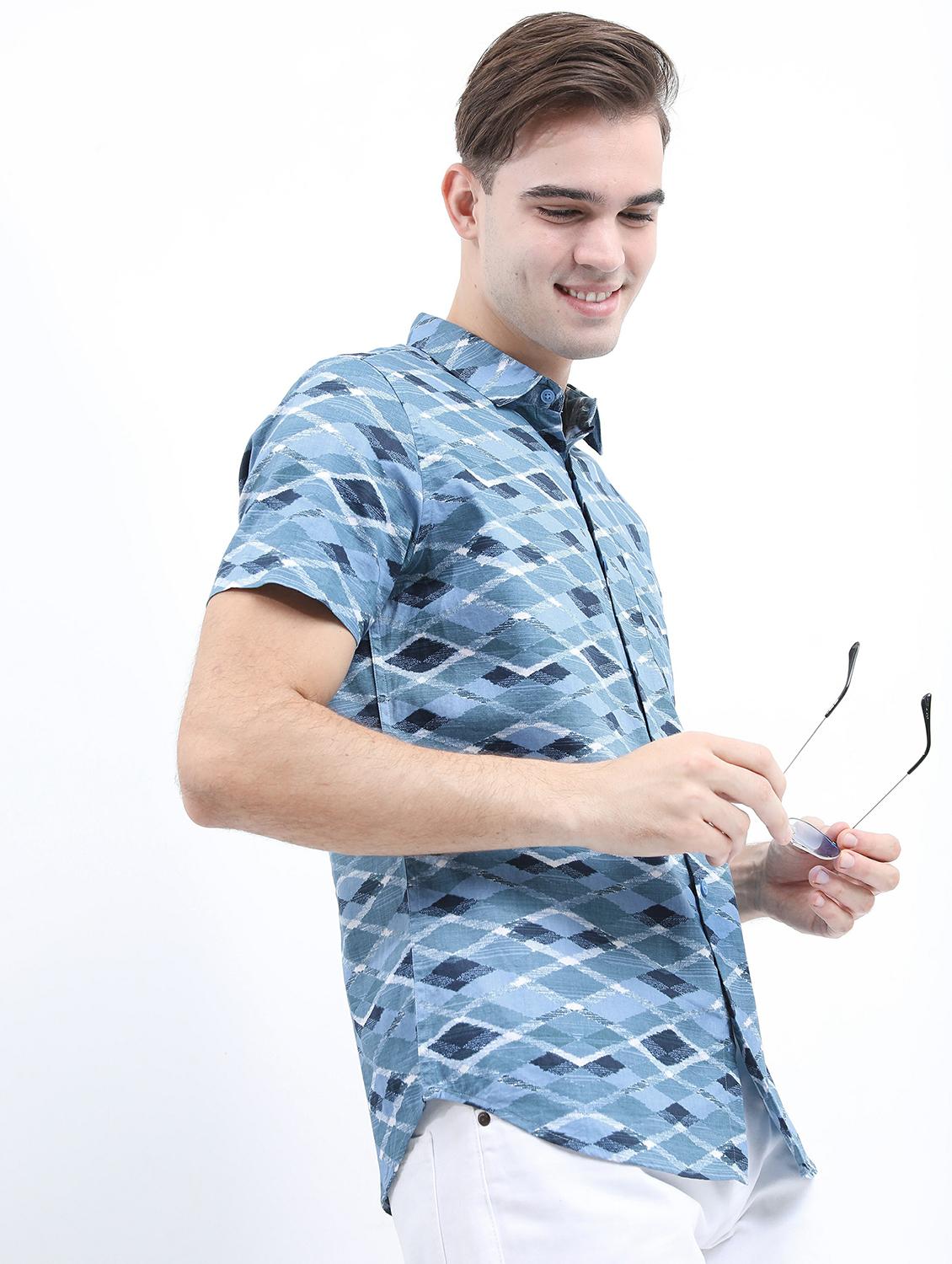 men light blue collared neck casual shirts - 21486921 - Standard Image - 2