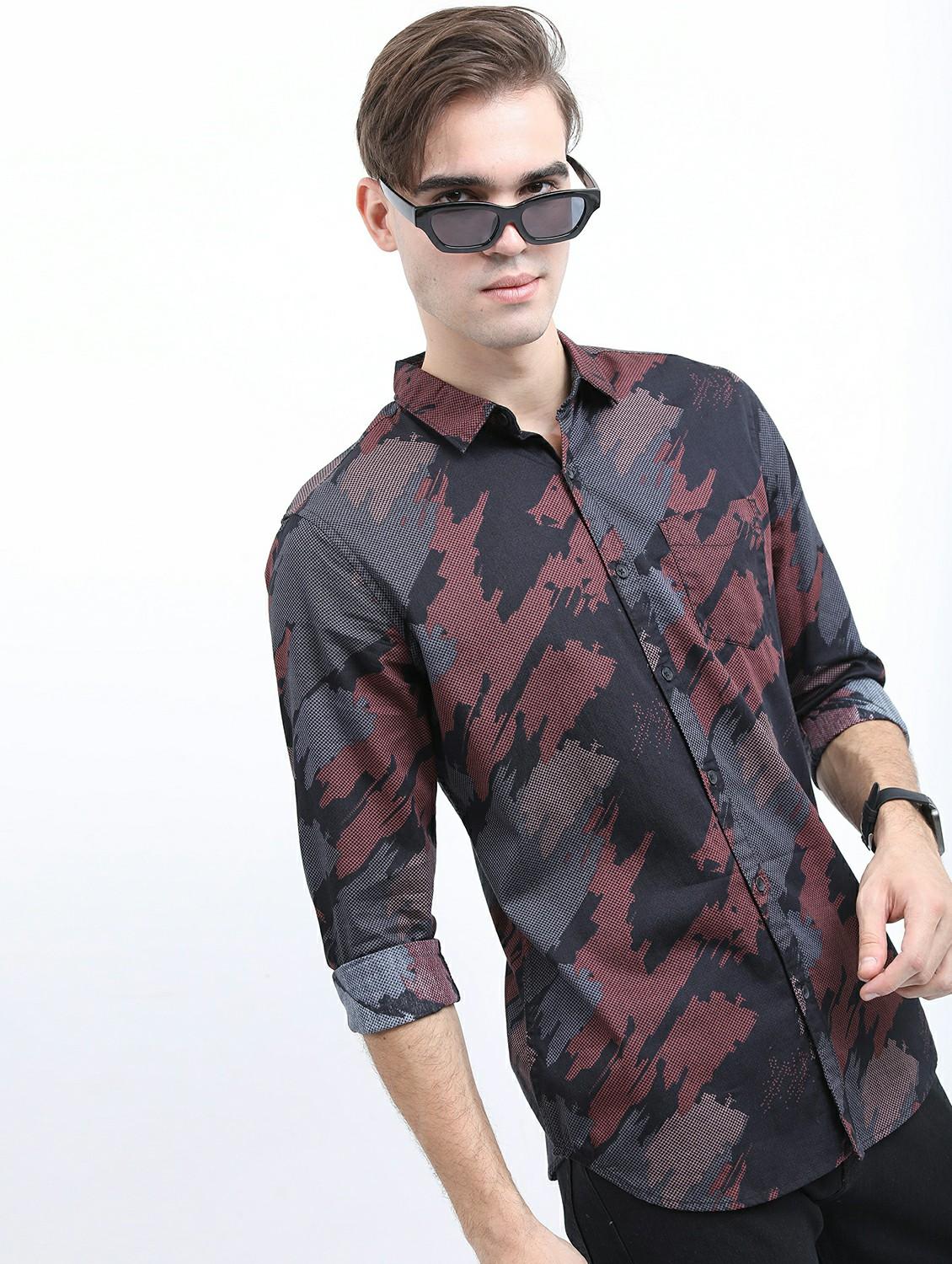 men black collared neck casual shirts - 21486922 - Standard Image - 2