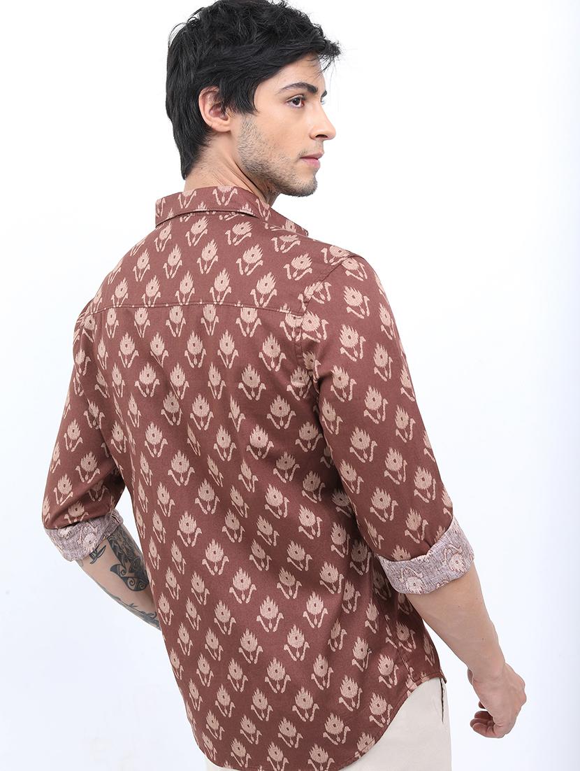 men printed collared casual shirt - 21486974 - Standard Image - 2