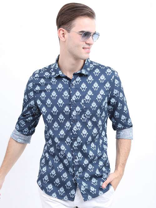 men printed collared casual shirt - 21486975 -  Standard Image - 0