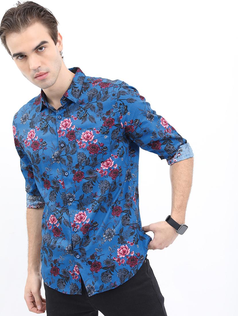 men printed collared casual shirt - 21486980 - Standard Image - 2