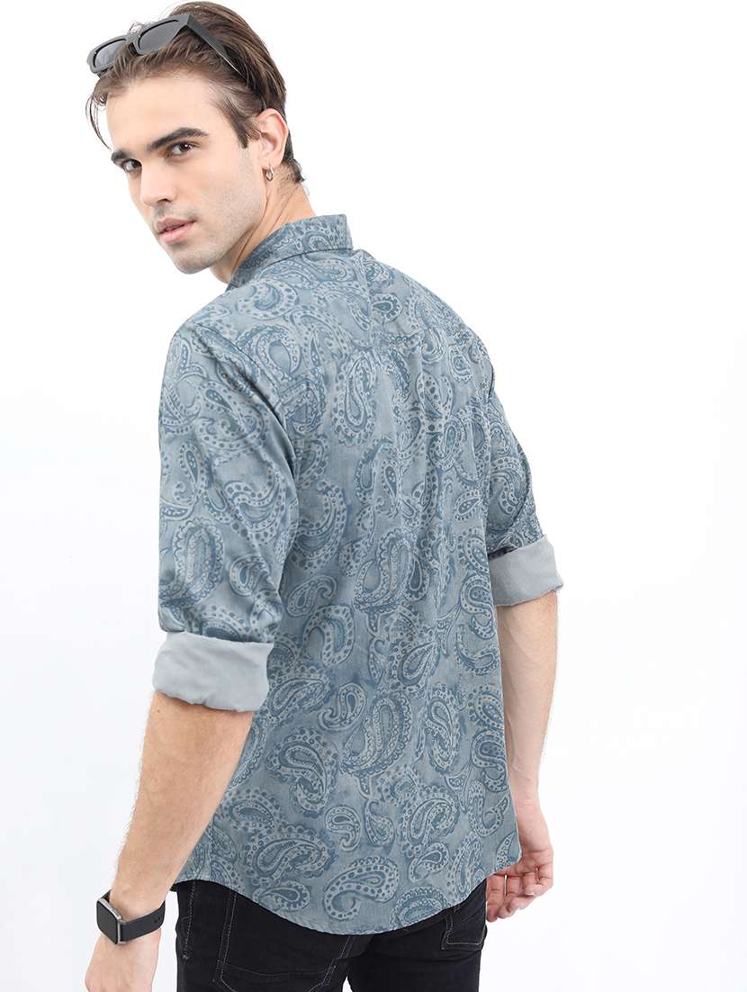 men printed collared casual shirt - 21486986 -  Standard Image - 2