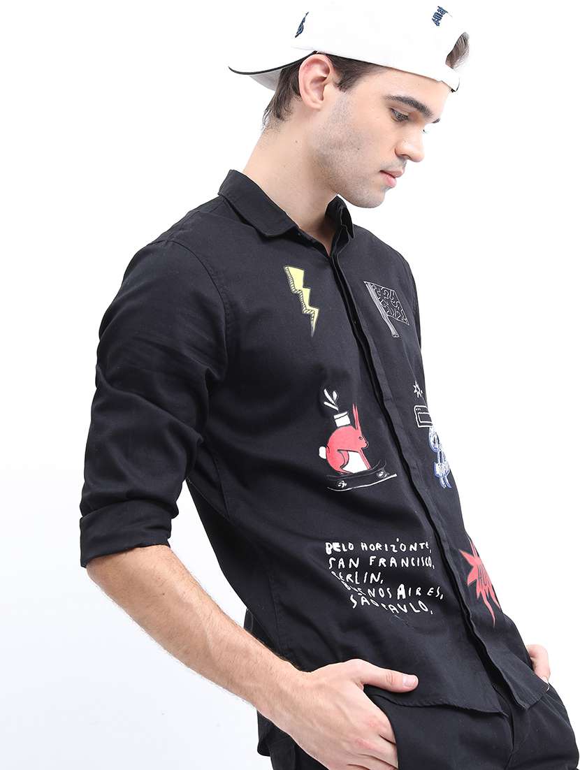 men printed collared casual shirt - 21487003 -  Standard Image - 2