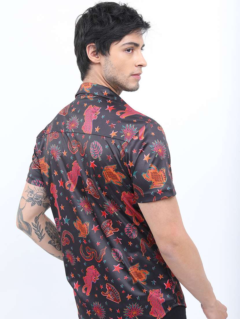 men printed collared casual shirt - 21487013 -  Standard Image - 2