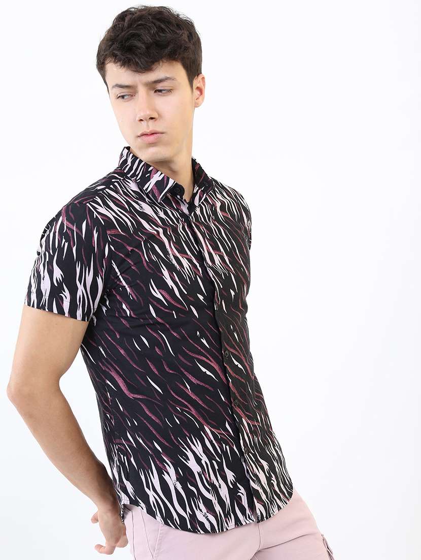 men printed collared casual shirt - 21487018 -  Standard Image - 2